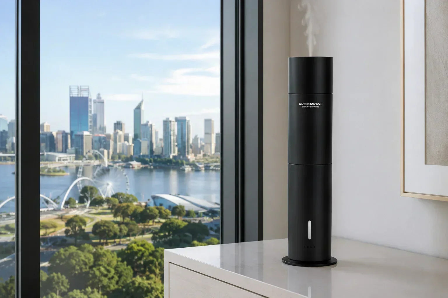 Aromawave cold air scent diffuser for Perth homes. Luxury fragrance oil diffusion for Federation homes and coastal properties in Western Australia