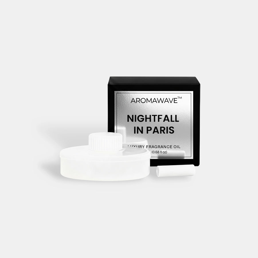 Aromawave Nightfall in Paris Car Fragrance Oil 20ml luxury car diffuser scent with nutmeg, lemon, rose, sandalwood and amber notes
