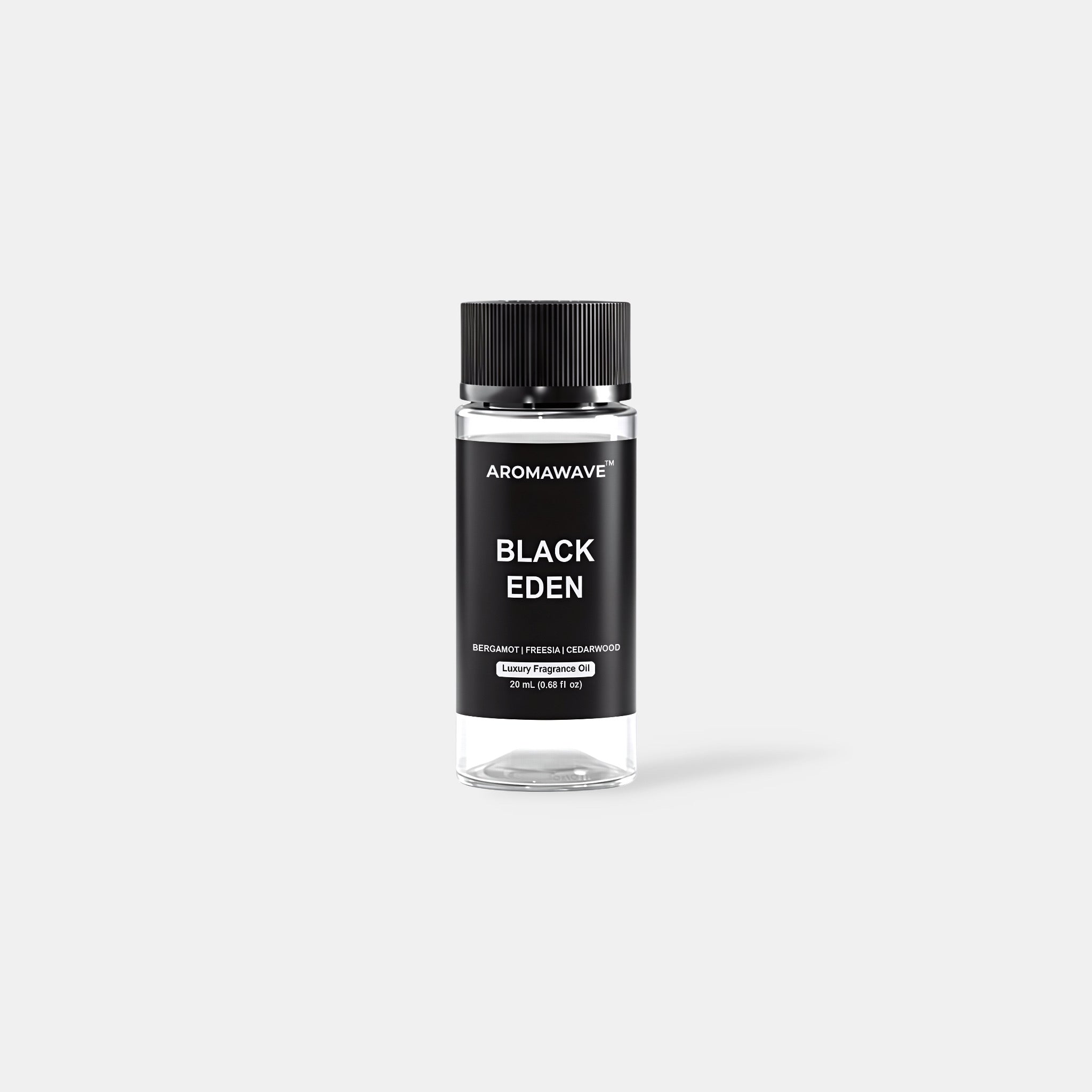 Black Eden 20ml luxury fragrance oil by Aromawave crafted for waterless diffusers, delivering a refined long-lasting urban scent