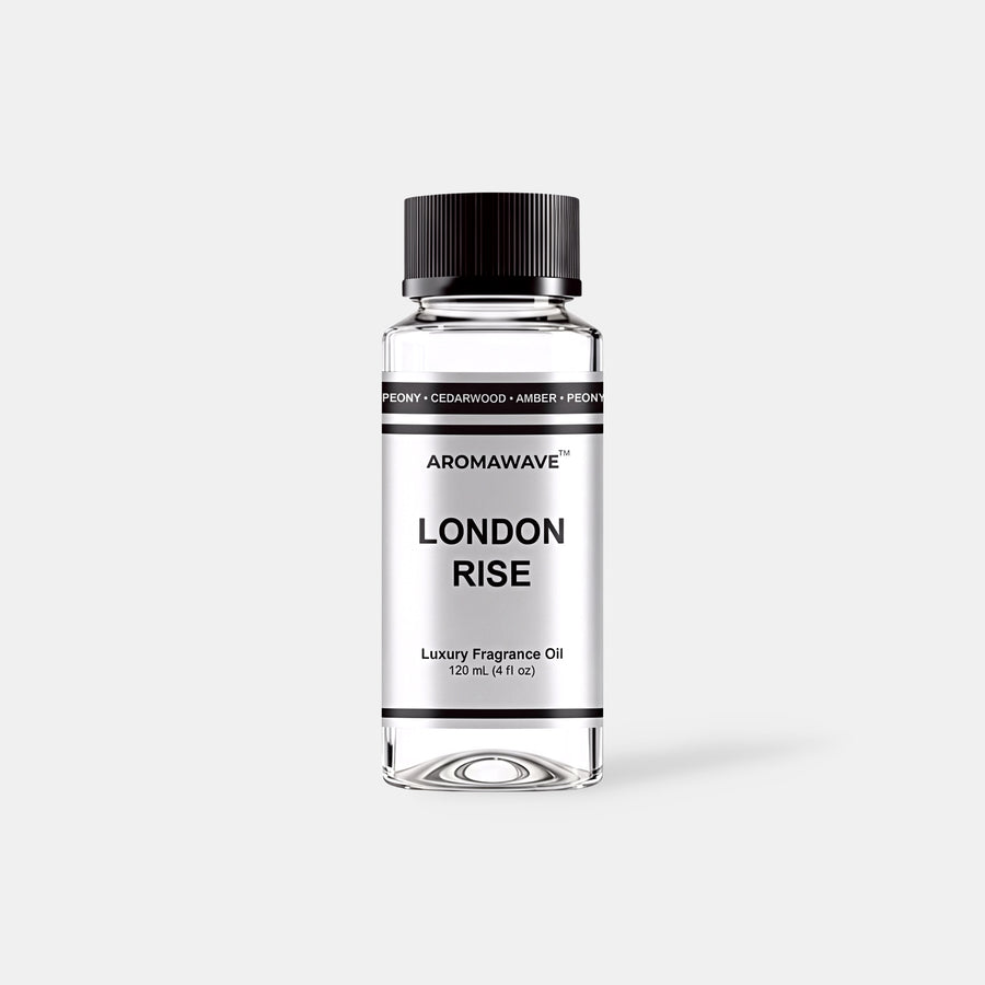 London Rise 120ml luxury fragrance oil by Aromawave for home and car diffusers delivering a bold long-lasting scent.