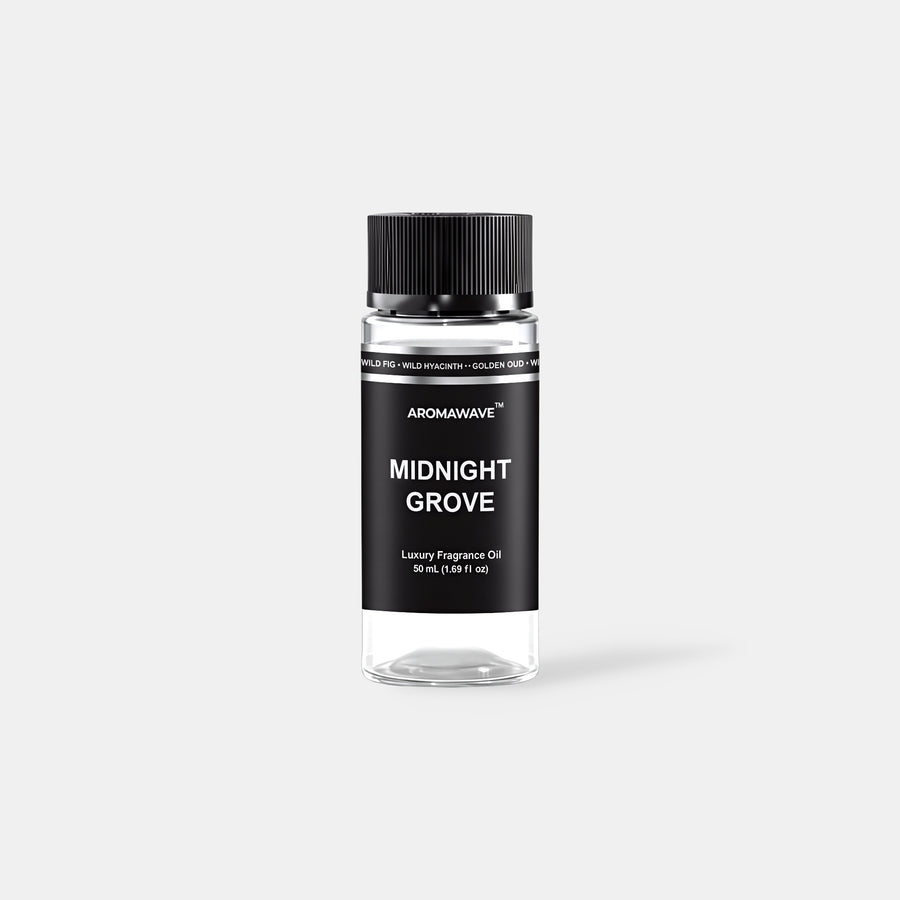 Midnight Grove 50ml premium fragrance oil by Aromawave designed for cold air diffusion with rich atmospheric aroma.