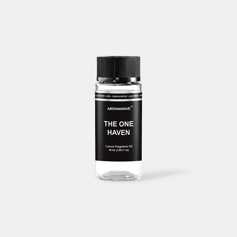 The One Haven 50ml premium fragrance oil by Aromawave designed for cold air diffusion with elegant coastal warmth.