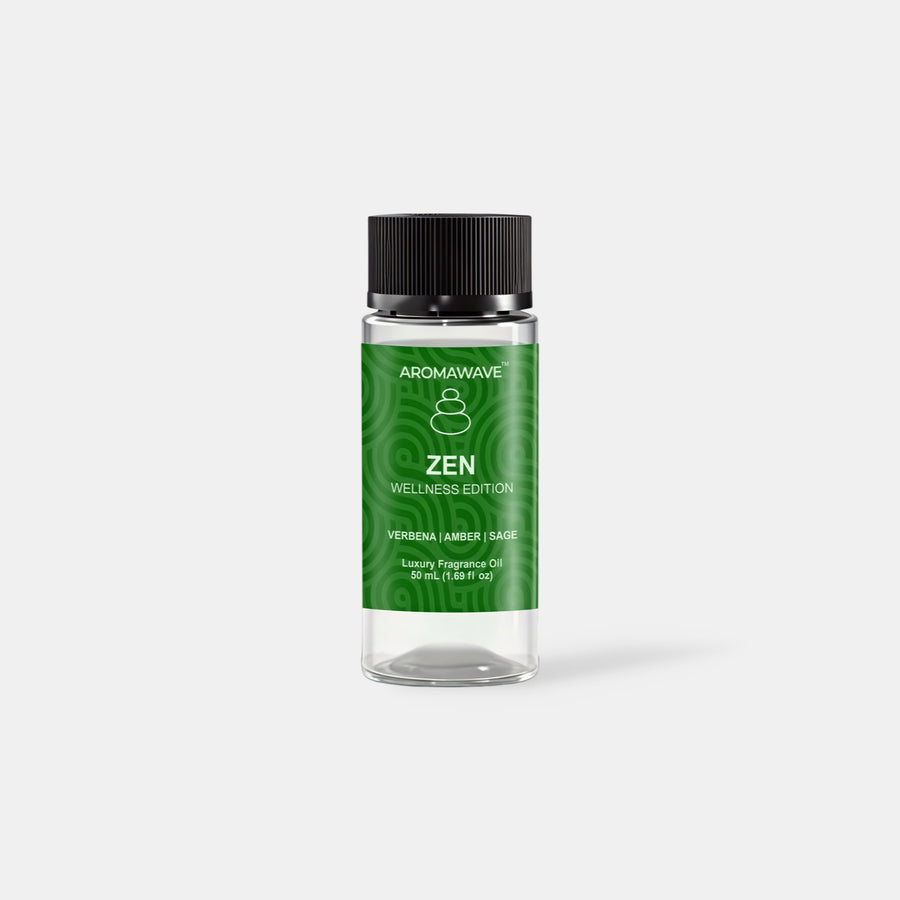 Aromawave Zen Fragrance Oil 50ml luxury diffuser oil with bergamot lemon and herbal notes designed for cold air scent diffusers