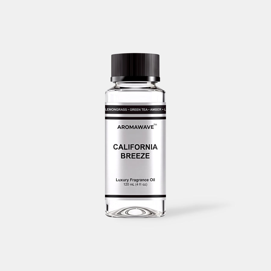 California Breeze 120ml luxury fragrance oil by Aromawave designed for home and car diffusers with crisp lasting scent.