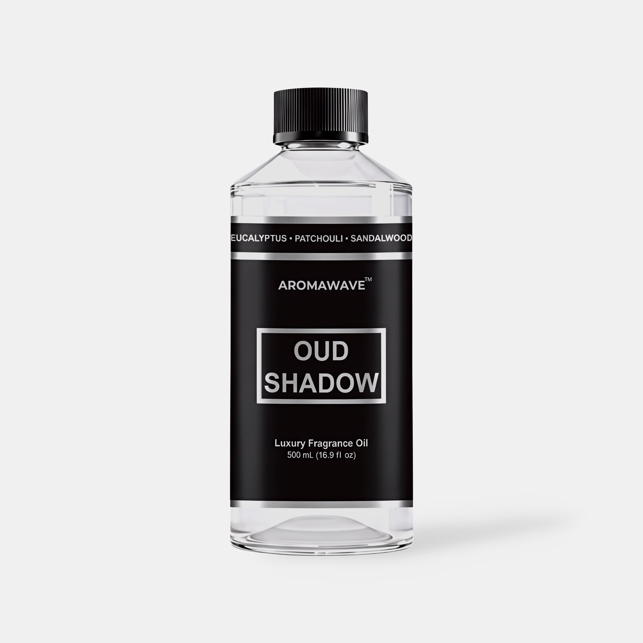 Oud Shadow 500ml luxury fragrance oil by Aromawave ideal for large spaces, refined interiors, and professional diffusers