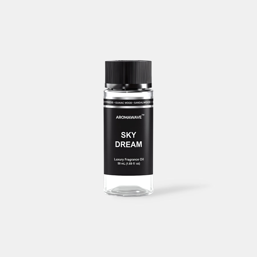 Sky Dream 50ml premium fragrance oil by Aromawave designed for cold air diffusion with clean modern aroma.
