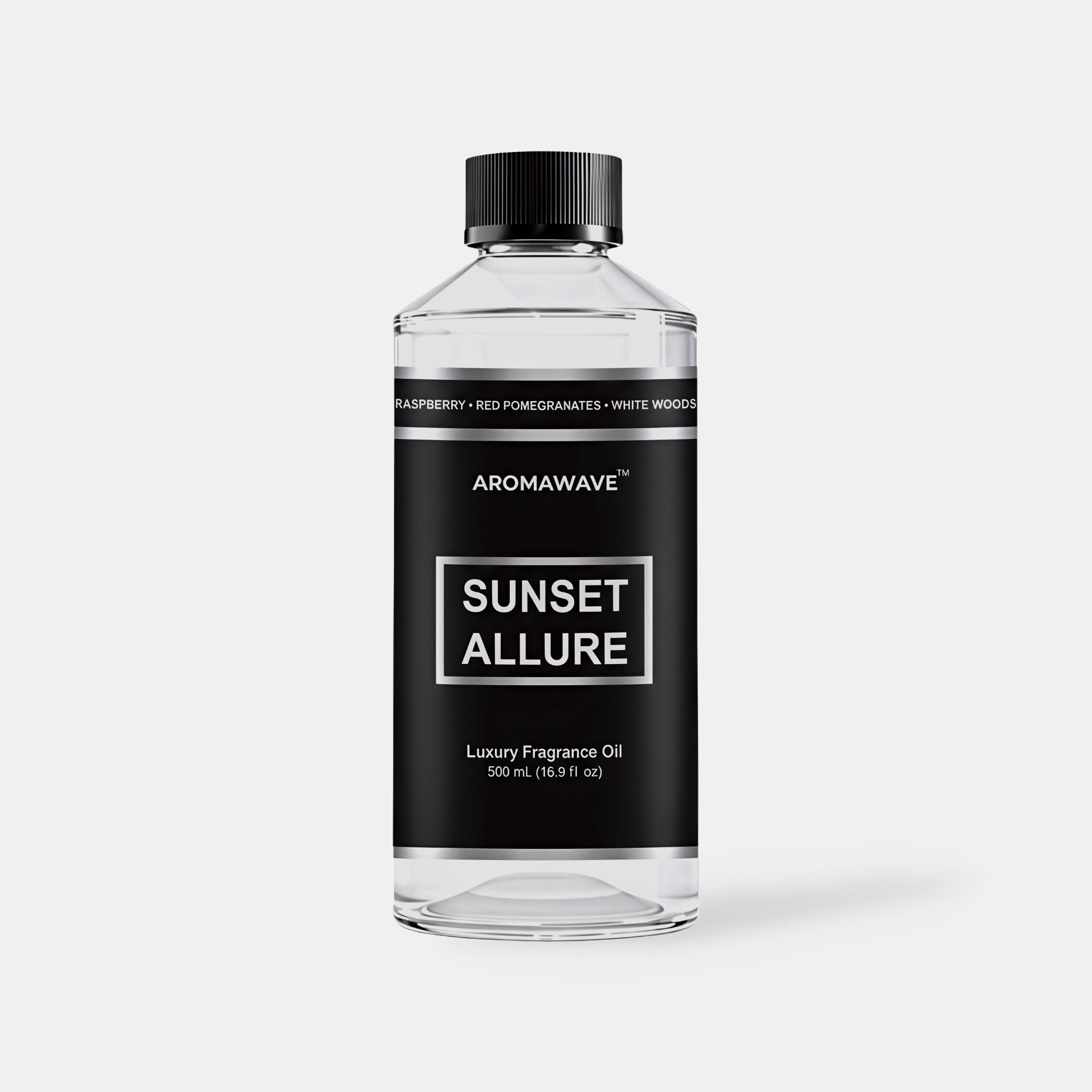 Sunset Allure 500ml hotel-inspired fragrance oil by Aromawave ideal for large spaces and professional diffuser systems
