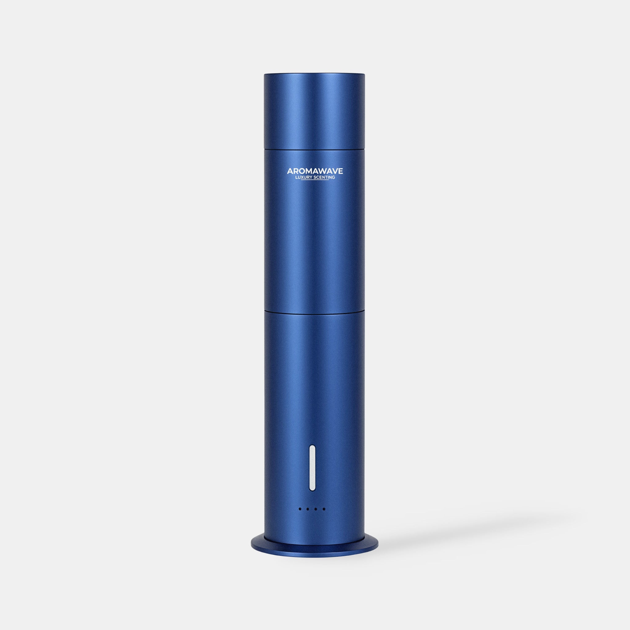 Ultra Pro Scent Diffuser in blue by Aromawave designed with advanced waterless cold air diffusion, Bluetooth app control, and a sleek cylindrical body for clean, residue-free scenting
